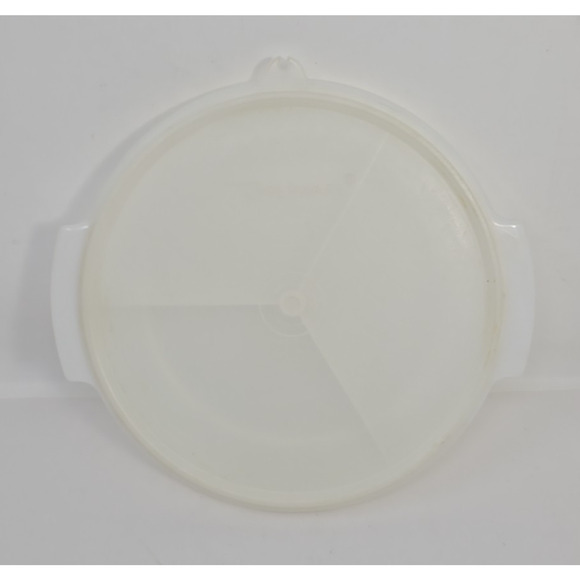 Vintage Tupperware 3 Piece White Clear Suzette 608 Lid 8.5” Round U57 - Picture 1 of 5